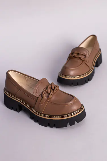 Туфли женские кожаные коричневого цвета фото 7 — интернет-магазин Tapok