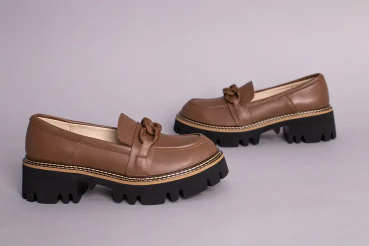 Туфлі жіночі шкіряні коричневого кольору фото 8 — інтернет-магазин Tapok