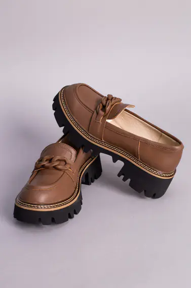 Туфлі жіночі шкіряні коричневого кольору фото 9 — інтернет-магазин Tapok