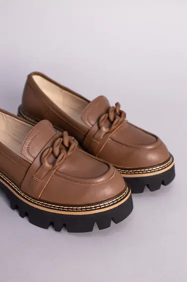 Туфли женские кожаные коричневого цвета фото 10 — интернет-магазин Tapok