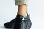 Женские кроссовки кожаные весна/осень черные Yuves 1155 на бежевой подкладке Фото 10