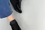 Кросівки жіночі шкіряні чорні з вставками чорної замші Фото 12