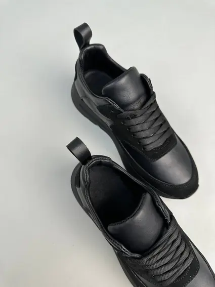 Кросівки жіночі шкіряні чорні з вставками чорної замші фото 14 — інтернет-магазин Tapok