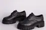 Туфлі жіночі шкіра флотар чорні на шнурівці Фото 8