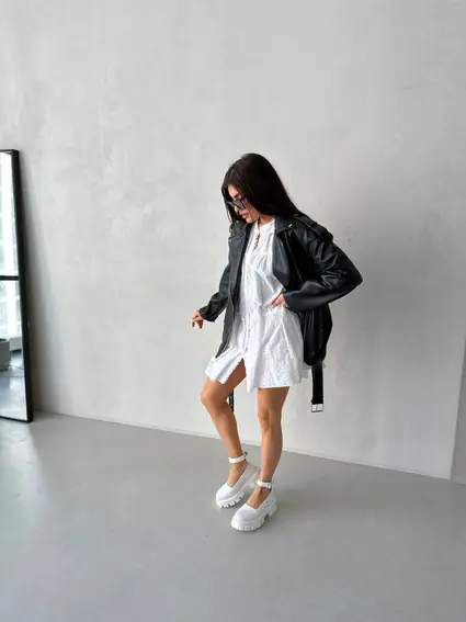 Туфли женские кожаные белые на массивной подошве фото 14 — интернет-магазин Tapok