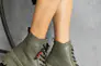 Женские ботинки кожаные весна/осень хаки OLLI К-2-200 Фото 3