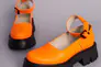 Туфли женские кожаные оранжевые на массивной подошве Фото 9