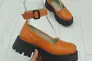 Туфли женские кожаные оранжевые на массивной подошве Фото 12
