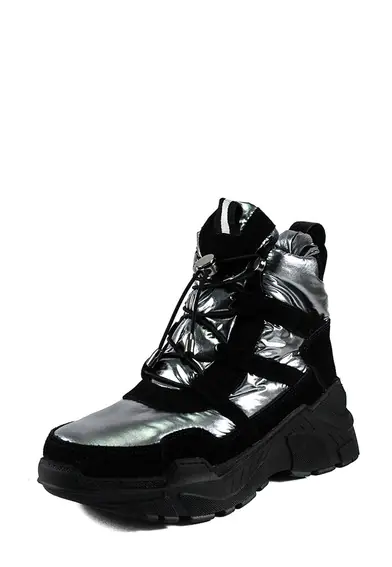 Ботинки зимние женские Lonza 1627-S707 черно-серебряные фото 1 — интернет-магазин Tapok
