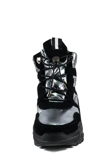 Ботинки зимние женские Lonza 1627-S707 черно-серебряные фото 3 — интернет-магазин Tapok