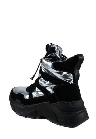 Ботинки зимние женские Lonza 1627-S707 черно-серебряные фото 4 — интернет-магазин Tapok