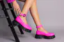 Туфлі жіночі шкіряні рожеві на масивній підошві Фото 7
