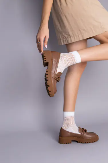 Туфлі жіночі шкіряні рудого кольору фото 4 — інтернет-магазин Tapok