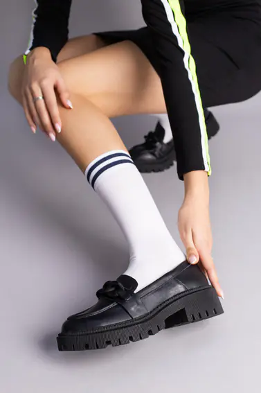 Туфли женские кожаные черного цвета фото 3 — интернет-магазин Tapok