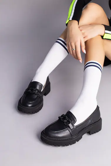 Туфли женские кожаные черного цвета фото 5 — интернет-магазин Tapok