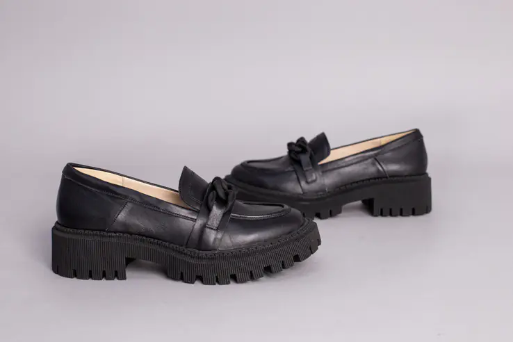 Туфли женские кожаные черного цвета фото 6 — интернет-магазин Tapok