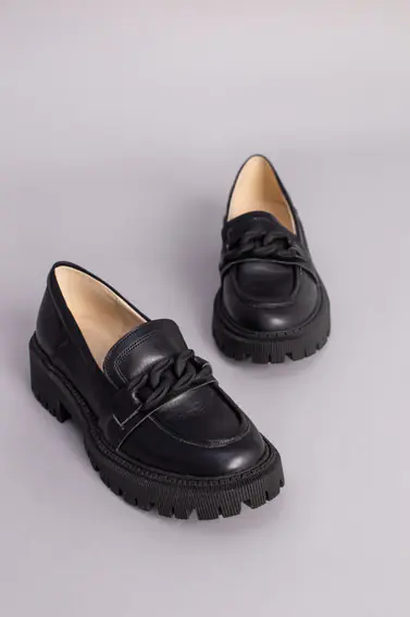 Туфли женские кожаные черного цвета фото 7 — интернет-магазин Tapok