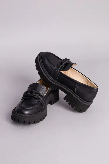 Туфлі жіночі шкіряні чорного кольору фото 9 — інтернет-магазин Tapok