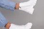 Ботинки женские кожаные белые на низком ходу Фото 5