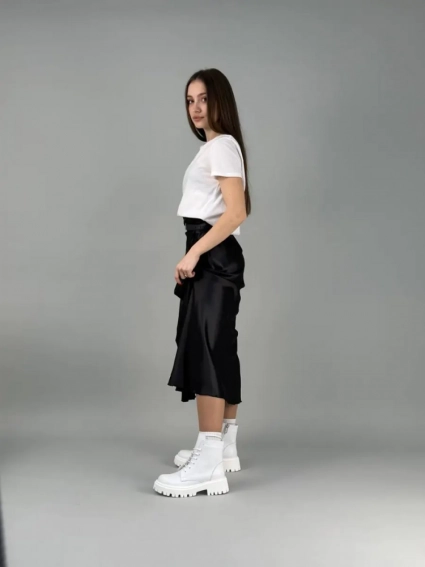 Ботинки женские кожаные белые на низком ходу фото 19 — интернет-магазин Tapok