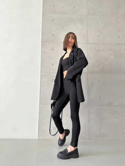 Лоферы женские кожаные стеганые черные фото 6 — интернет-магазин Tapok