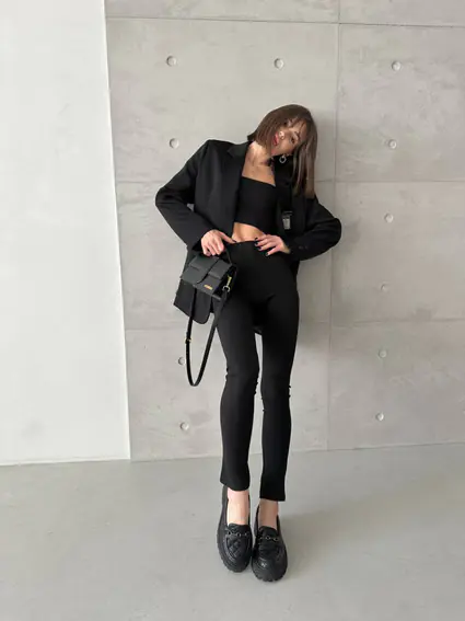 Лоферы женские кожаные стеганые черные фото 8 — интернет-магазин Tapok