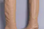 Чоботи-труби жіночі шкіряні пісочний на невеликому каблуці Фото 6