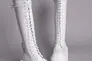 Чоботи жіночі шкіряні білі з петелькою на заднику демісезонні Фото 6