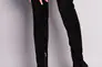 Чоботи-панчохи жіночі замшеві чорні на каблуці Фото 1