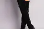Сапоги-чулки женские замшевые черные на каблуке Фото 2
