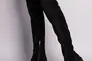 Сапоги-чулки женские замшевые черные на каблуке Фото 3