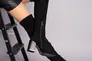 Сапоги-чулки женские замшевые черные на каблуке Фото 5