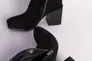 Чоботи-панчохи жіночі замшеві чорні на каблуці Фото 8