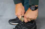 Чоловічі кросівки шкіряні зимові чорні Splinter Б 1214 на меху Фото 4
