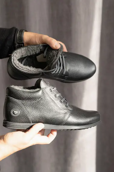 Чоловічі черевики шкіряні зимові чорні Milord ТЮ на хутрі фото 2 — інтернет-магазин Tapok