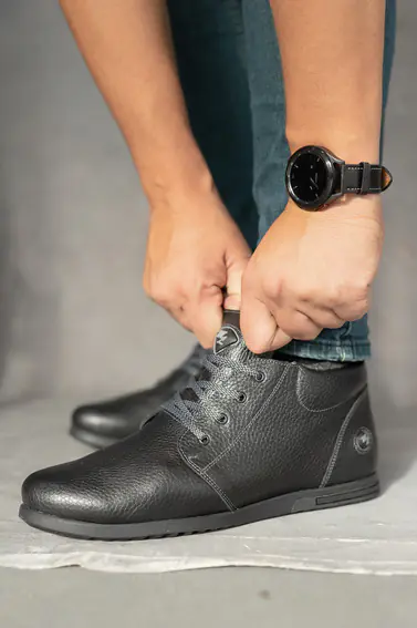 Мужские ботинки кожаные зимние черные Milord ТЮ на меху фото 4 — интернет-магазин Tapok