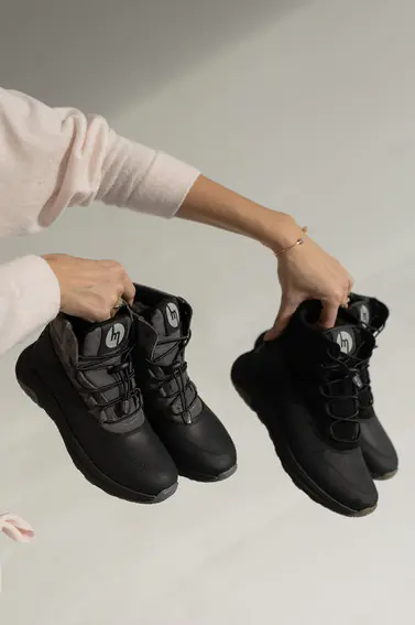 Подростковые ботинки кожаные зимние черные Monster Ш на меху фото 2 — интернет-магазин Tapok