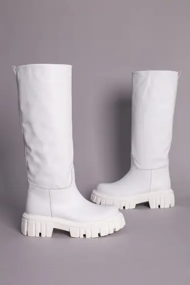 Сапоги женские кожаные белые зимние фото 7 — интернет-магазин Tapok