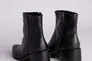 Ботильоны женские кожаные черного цвета с расклешенным каблуком Фото 7
