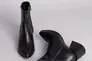Ботильоны женские кожаные черного цвета с расклешенным каблуком Фото 8