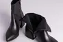 Ботильоны женские кожаные черного цвета с расклешенным каблуком Фото 9