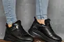 Жіночі кросівки шкіряні зимові чорні Yuves 91175 На хутрі Фото 5