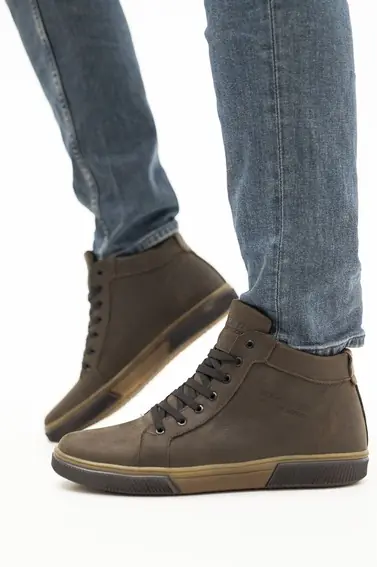 Чоловічі черевики шкіряні зимові коричневі Emirro x500 на хутрі фото 3 — інтернет-магазин Tapok