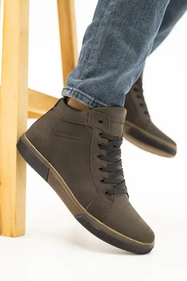 Мужские ботинки кожаные зимние коричневые Emirro x500  на меху фото 5 — интернет-магазин Tapok