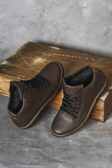 Мужские ботинки кожаные зимние коричневые Emirro x500  на меху фото 7 — интернет-магазин Tapok