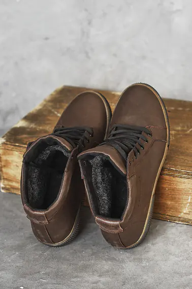 Мужские ботинки кожаные зимние коричневые Emirro x500  на меху фото 8 — интернет-магазин Tapok