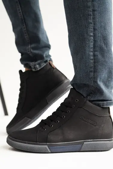 Мужские ботинки кожаные зимние черные Emirro x500  на меху фото 2 — интернет-магазин Tapok