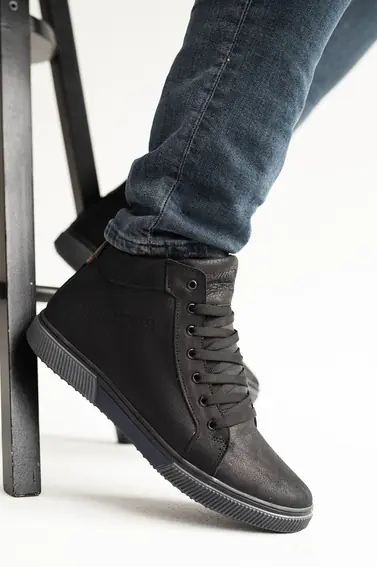 Мужские ботинки кожаные зимние черные Emirro x500  на меху фото 4 — интернет-магазин Tapok