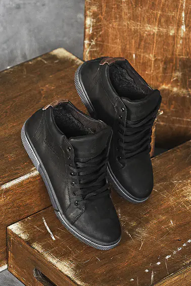 Мужские ботинки кожаные зимние черные Emirro x500  на меху фото 5 — интернет-магазин Tapok