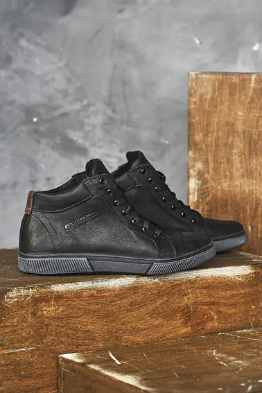 Мужские ботинки кожаные зимние черные Emirro x500  на меху фото 6 — интернет-магазин Tapok